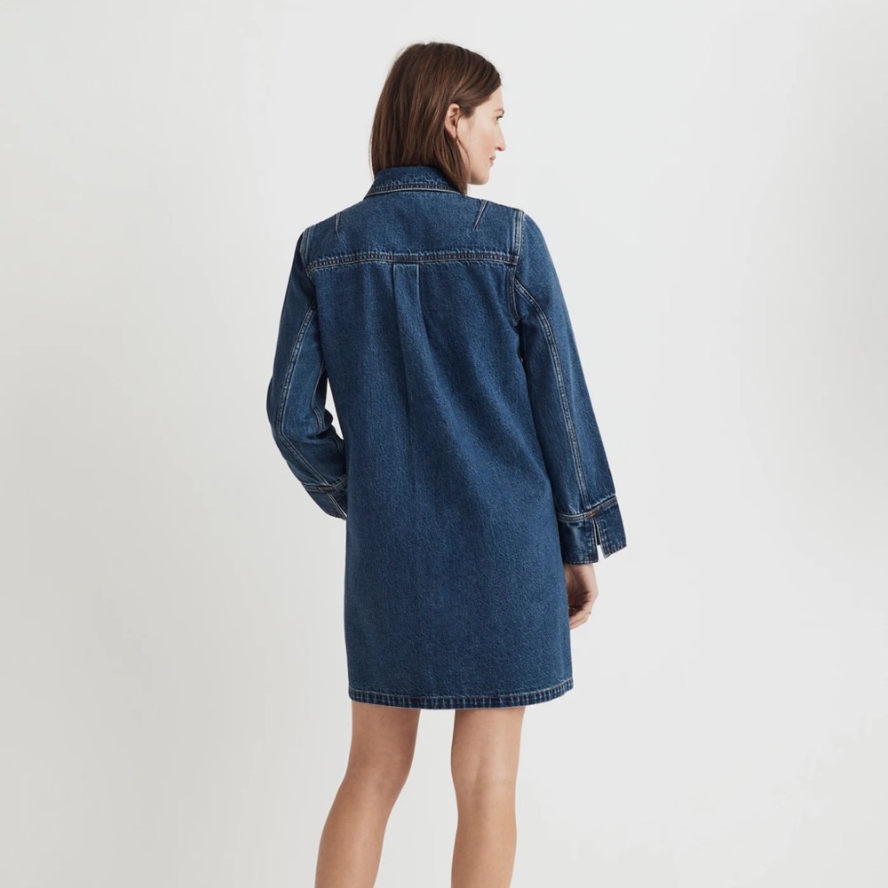 NWOT Madewell Denim Popover Mini Shirtdress XL - Picture 4 of 8